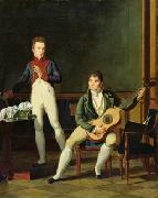 French school Musician and his family oil